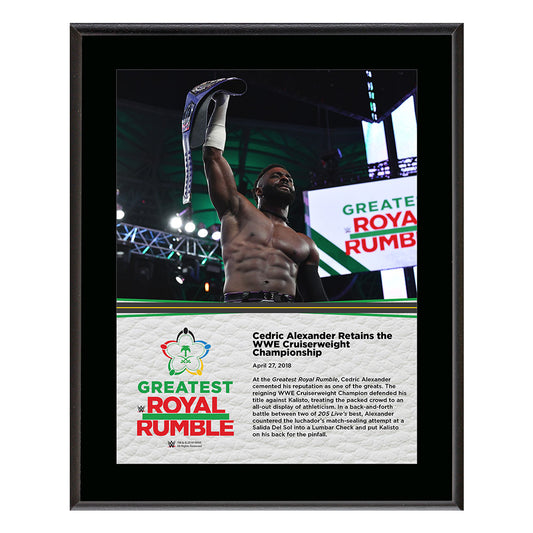 Cedric Alexander Greatest Royal Rumble 2018 10 x 13 Photo Plaque