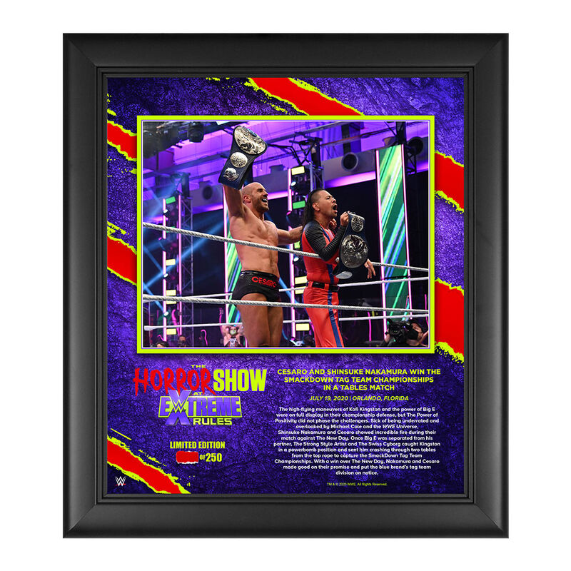 Cesaro & Shinsuke Nakamura The Horror Show At Extreme Rules 2020 15x17 Commemorative Limited Edition Plaque