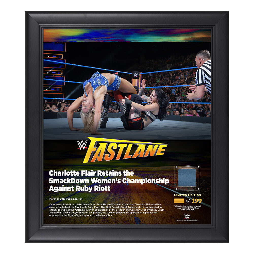 Charlotte FastLane 2018 15 x 17 Framed Plaque w Ring Canvas