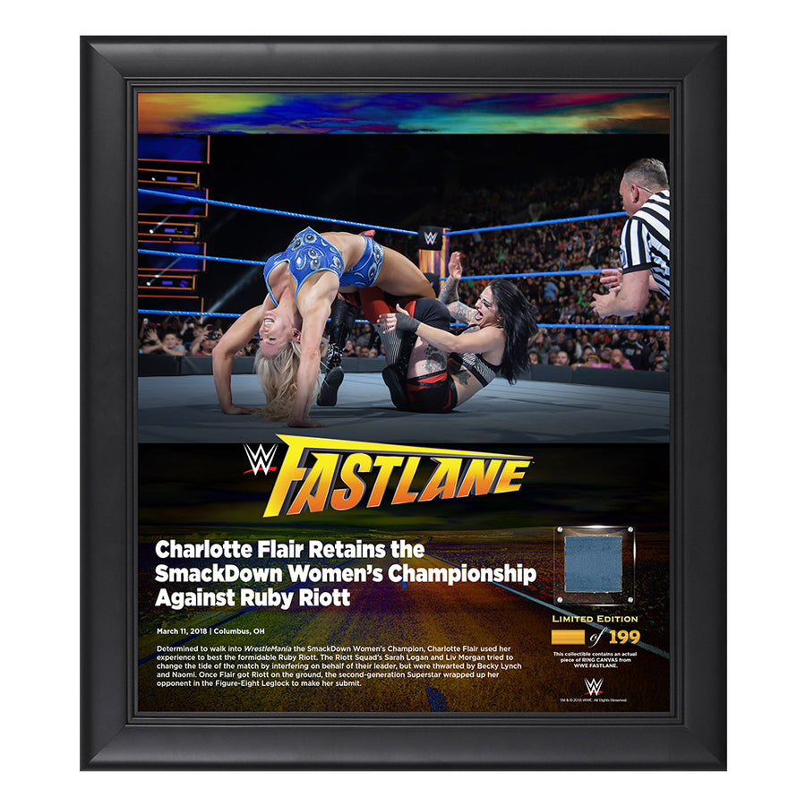 Charlotte FastLane 2018 15 x 17 Framed Plaque w Ring Canvas Pwcatalog