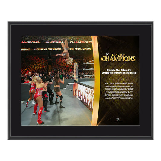 Charlotte Flair Clash of Champions 2017 10 x 13 Commemorative Photo Plaque