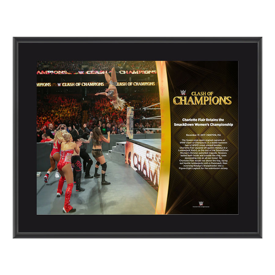 Charlotte Flair Clash of Champions 2017 10 x 13 Commemorative Photo Plaque Pwcatalog