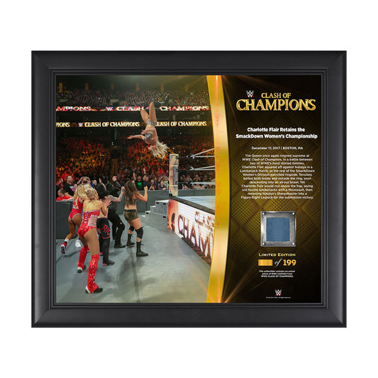Charlotte Flair Clash of Champions 2017 15 x 17 Framed Plaque w Ring Canvas