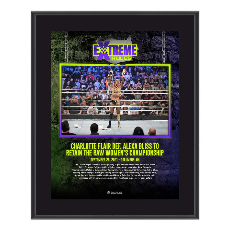 Charlotte Flair Extreme Rules 2021 10x13 Commemorative Plaque Pwcatalog