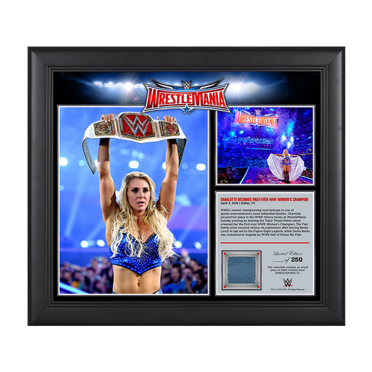 Charlotte WrestleMania 32 15 x 17 Framed Ring Canvas Photo Collage