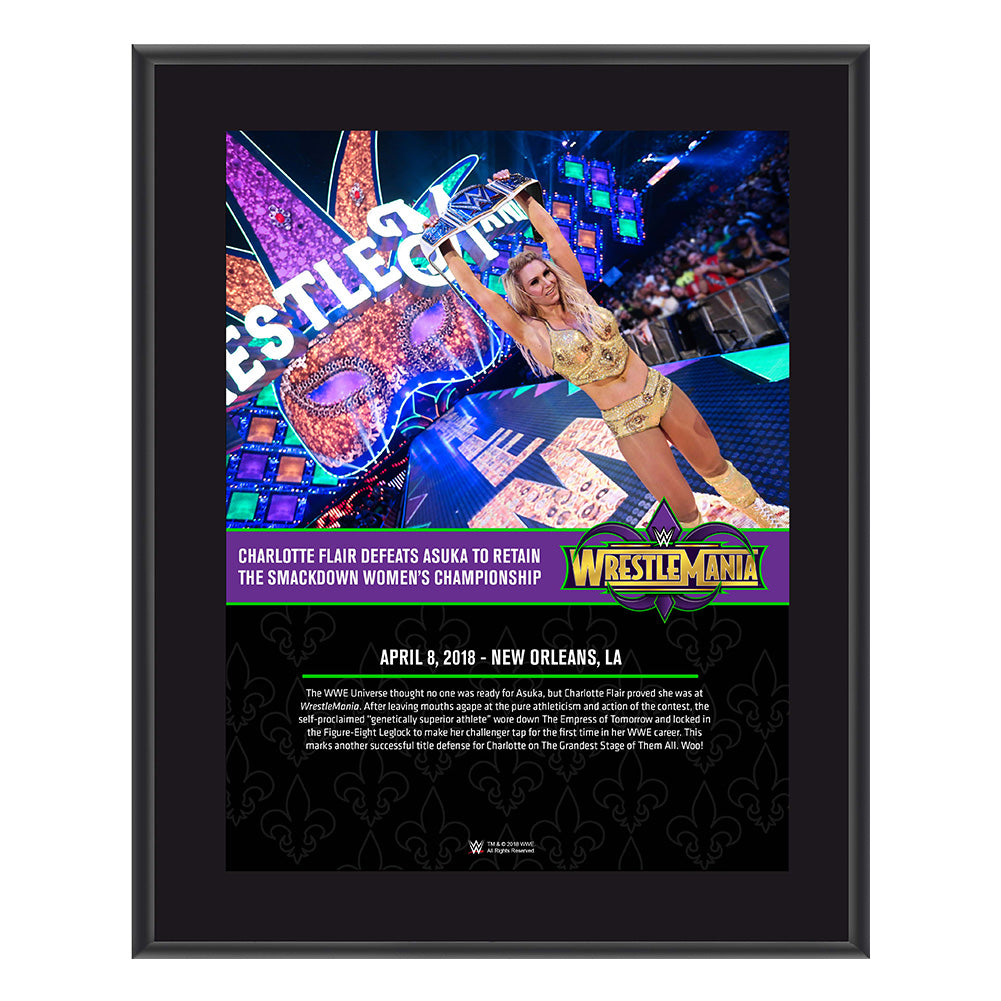 Charlotte WrestleMania 34 10 x 13 Photo Plaque Pwcatalog