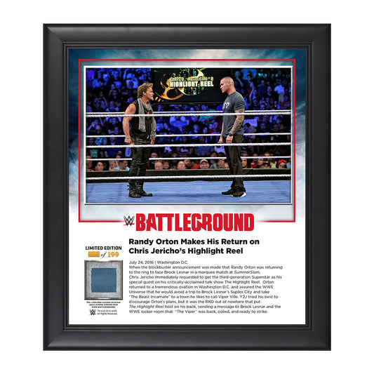 Chris Jercho and Randy Orton Battleground 2016 10 x 13 Commemorative Photo Plaque