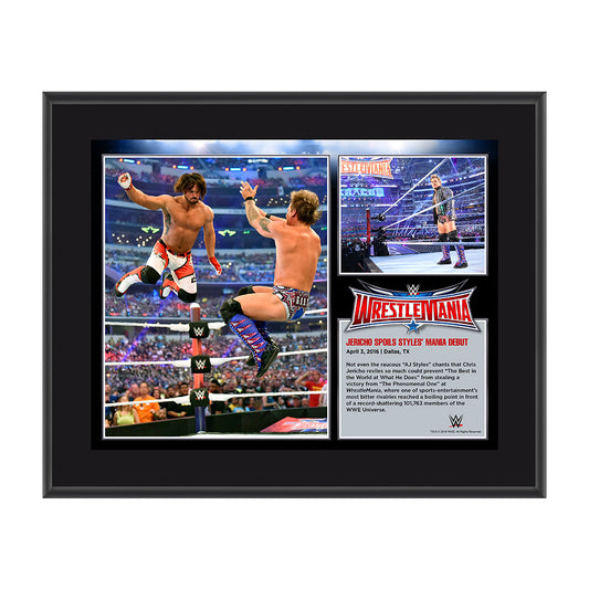 Chris Jericho WrestleMania 32 10 x 13 Photo Collage Plaque Pwcatalog