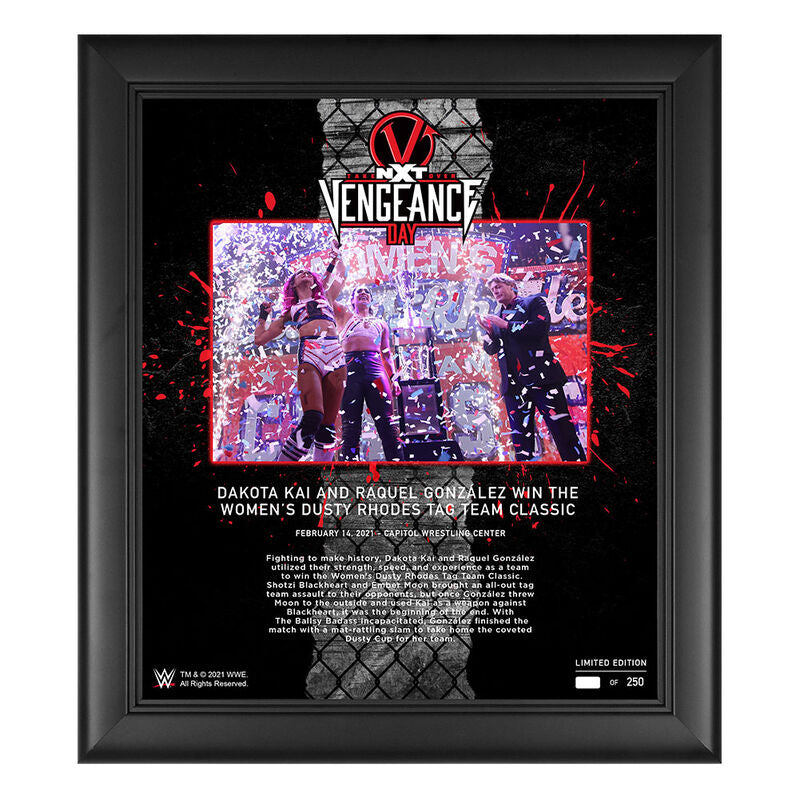 Dakota Kai & Raquel González NXT TakeOver Vengeance Day 15x17 Commemorative Plaque Pwcatalog