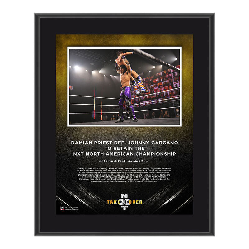 Damian Priest NXT Takeover 31 10 x 13 Commemorative Plaque Pwcatalog