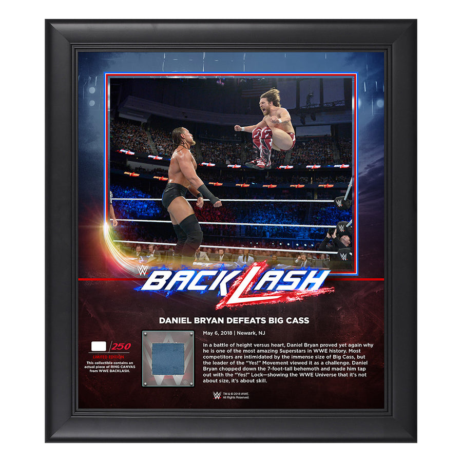 Daniel Bryan BackLash 2018 15 x 17 Framed Plaque w Ring Canvas Pwcatalog