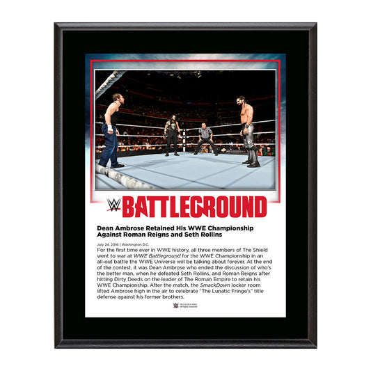 Dean Ambrose Battleground 2016 10 x 13 Commemorative Photo Plaque