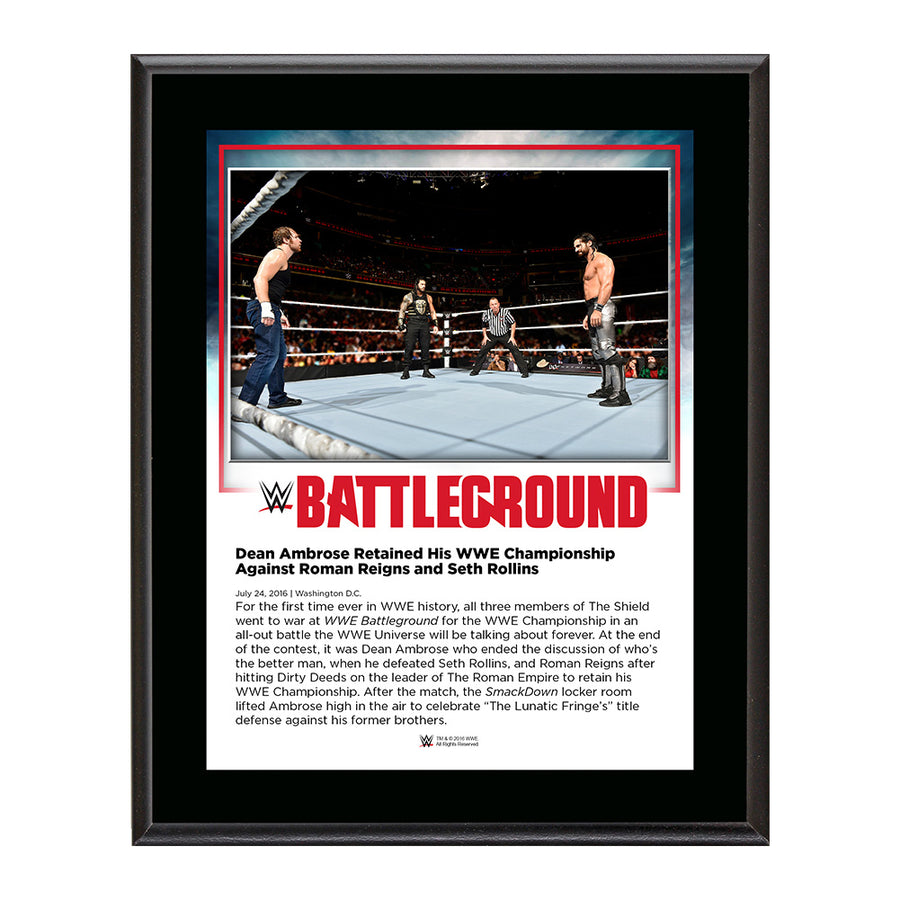 Dean Ambrose Battleground 2016 10 x 13 Commemorative Photo Plaque Pwcatalog