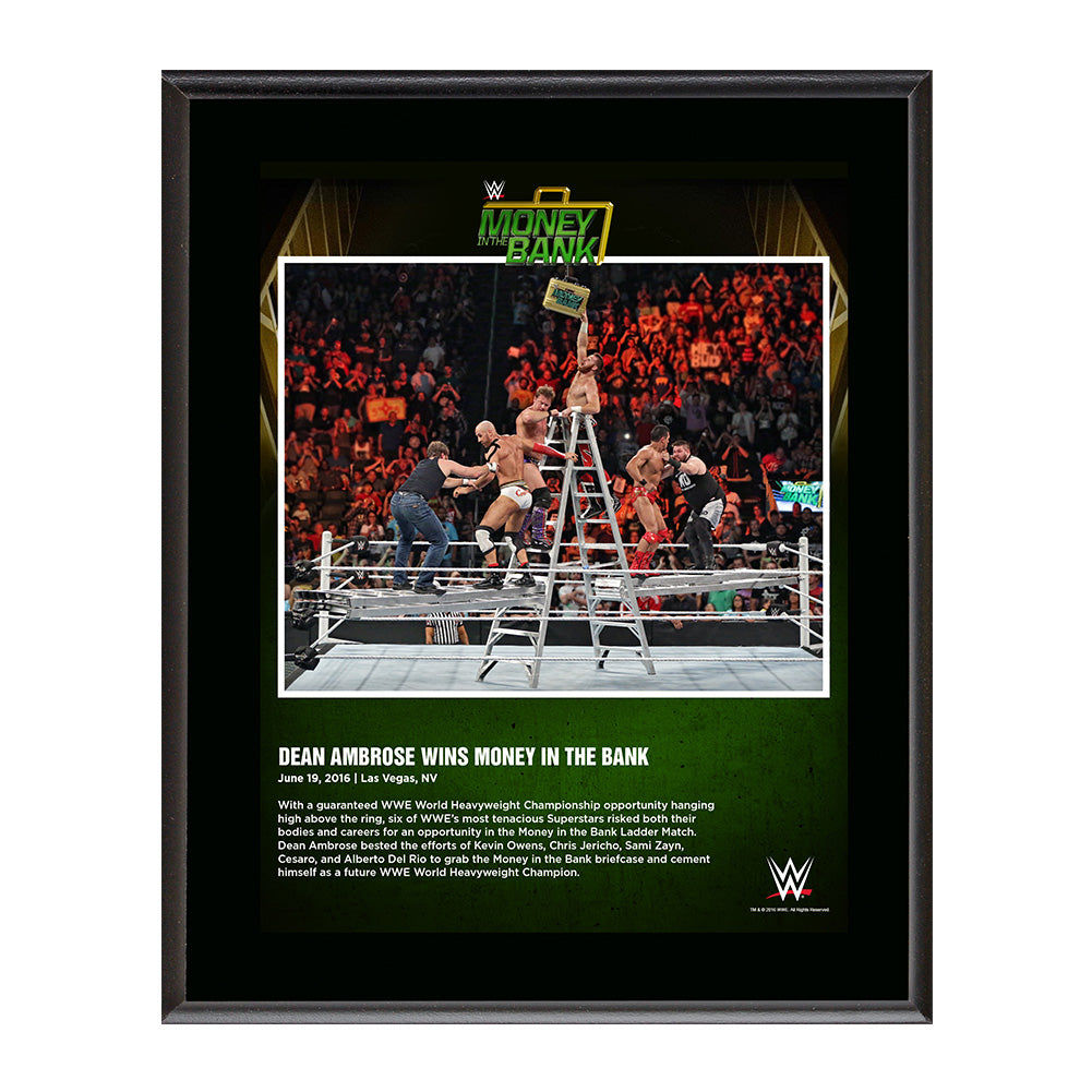 Dean Ambrose Money In The Bank 2016 Ladder Match 10 x 13 Photo Plaque