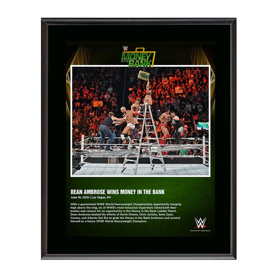 Dean Ambrose Money In The Bank 2016 Ladder Match 10 x 13 Photo Plaque Pwcatalog