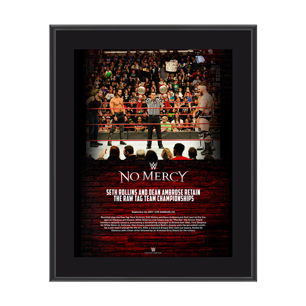 Dean Ambrose & Seth Rollins No Mercy 2017 10 x 13 Commemorative Photo Plaque