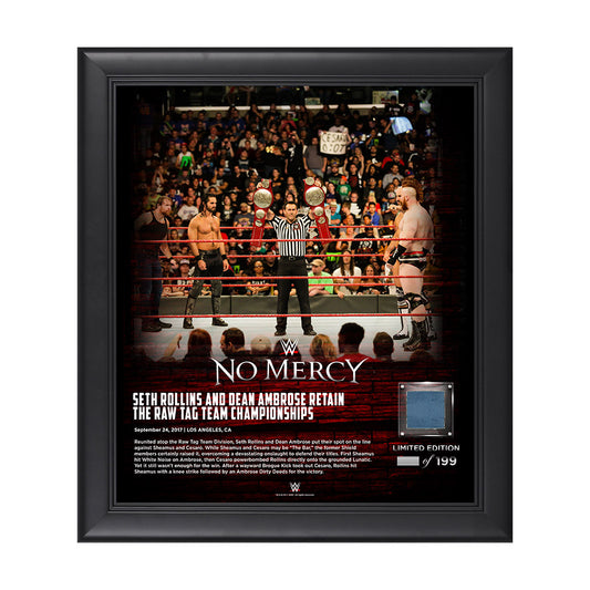 Dean Ambrose & Seth Rollins No Mercy 2017 15 x 17 Framed Plaque w Ring Canvas