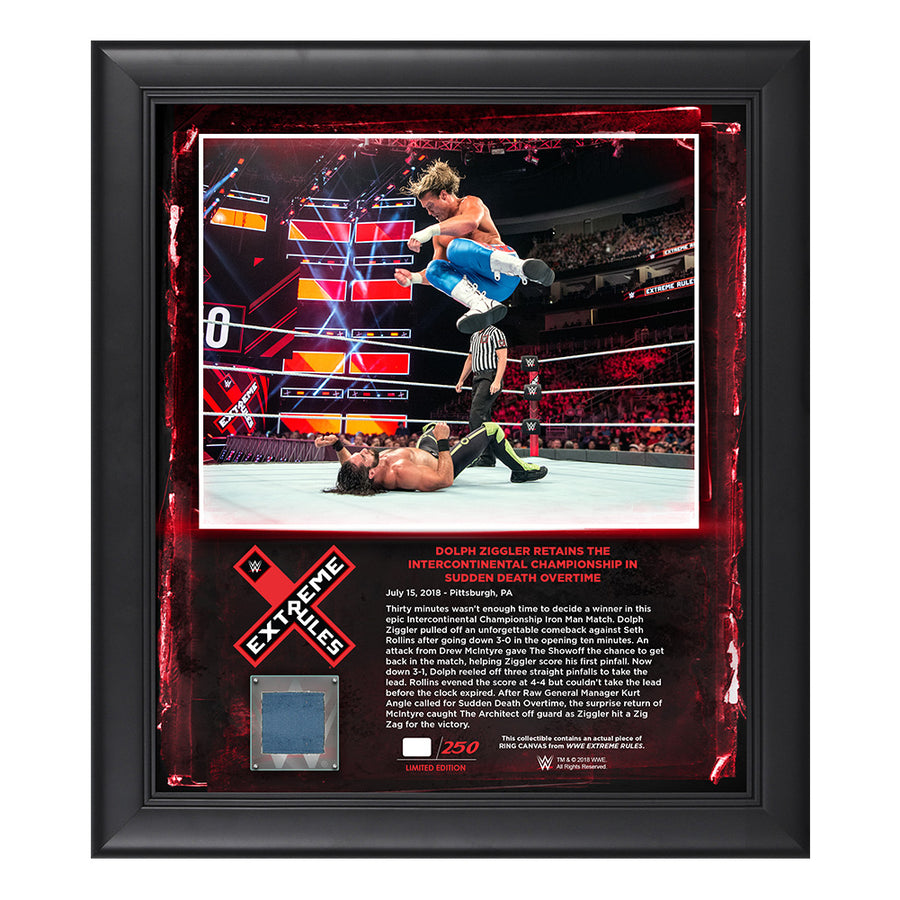Dolph Ziggler Extreme Rules 2018 15 x 17 Framed Plaque w Ring Canvas Pwcatalog