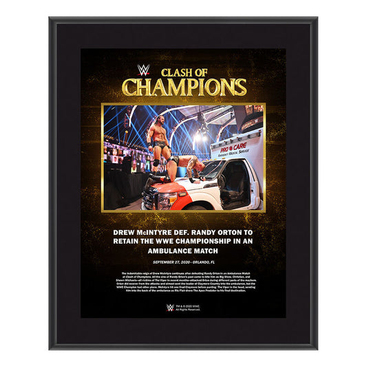 Drew McIntyre Clash of Champions 2020 10 x 13 Commemorative Plaque