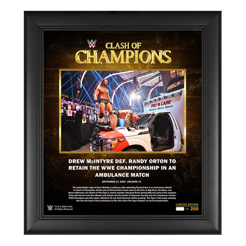 Drew McIntyre Clash of Champions 2020 15 x 17 Commemorative Plaque Pwcatalog