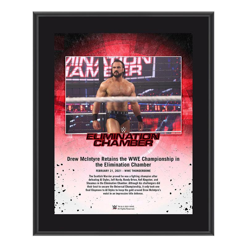 Drew McIntyre Elimination Chamber 2021 10x13 Commemorative Plaque Pwcatalog