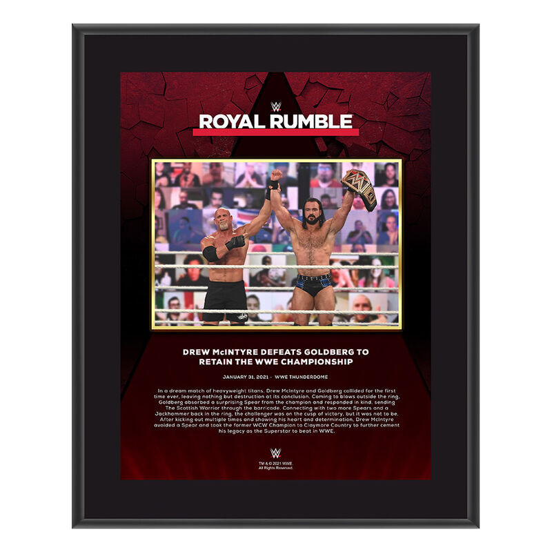 Drew McIntyre Royal Rumble 2021 10 x 13 Commemorative Plaque Pwcatalog