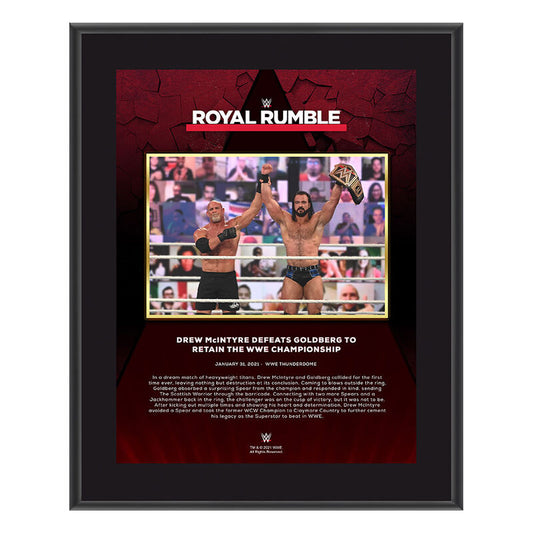 Drew McIntyre Royal Rumble 2021 10 x 13 Commemorative Plaque