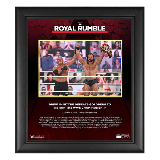 Drew McIntyre Royal Rumble 2021 15 x 17 Commemorative Plaque