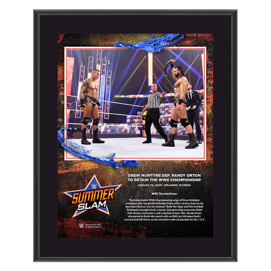 Drew McIntyre SummerSlam 2020 10x13 Commemorative Plaque