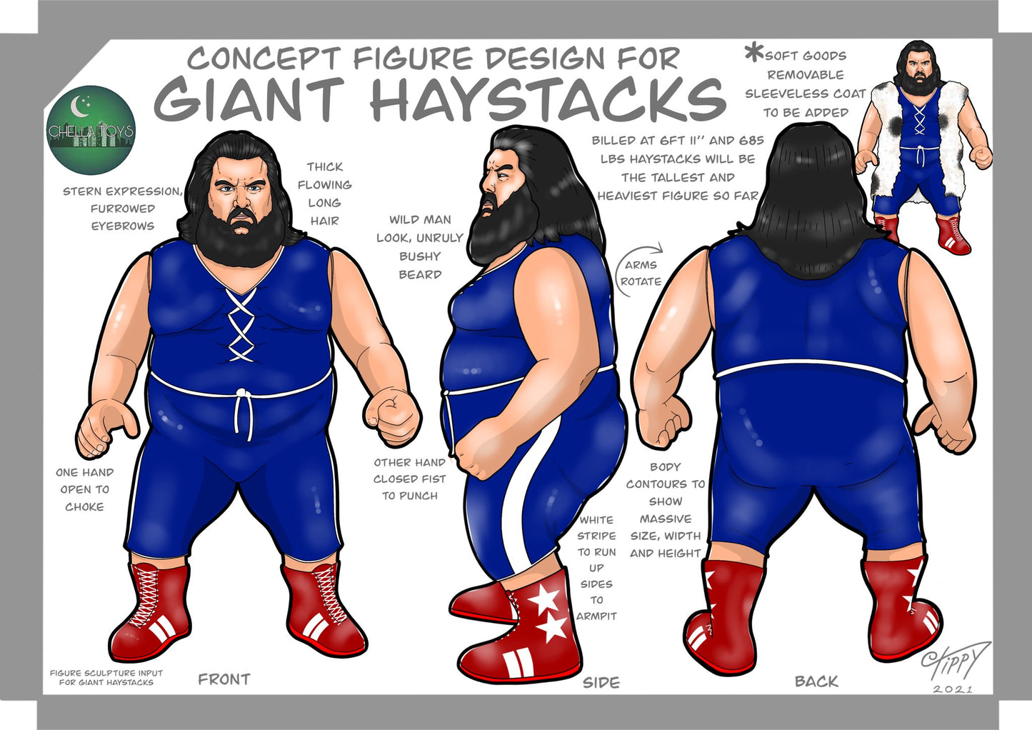 Chella Toys Wrestling Megastars 2 Giant Haystacks