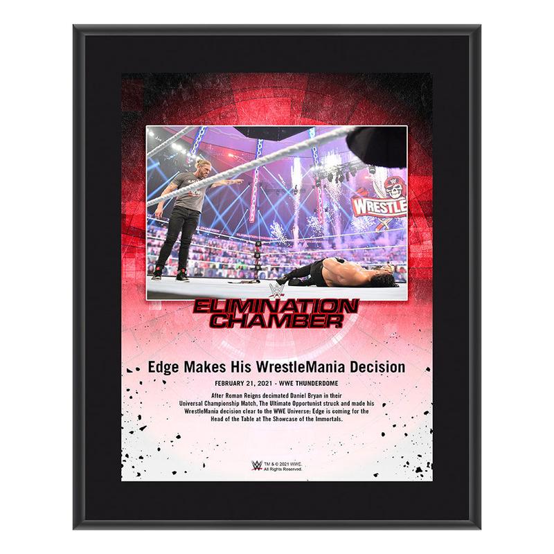 Edge Elimination Chamber 2021 10x13 Commemorative Plaque