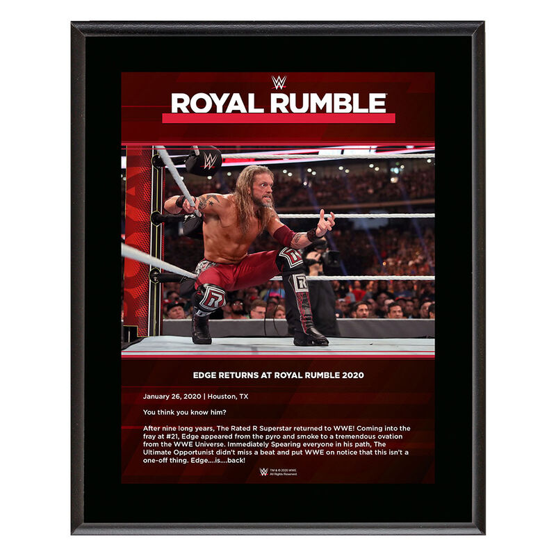 Edge Returns Royal Rumble 2020 10x13 Commemorative Plaque