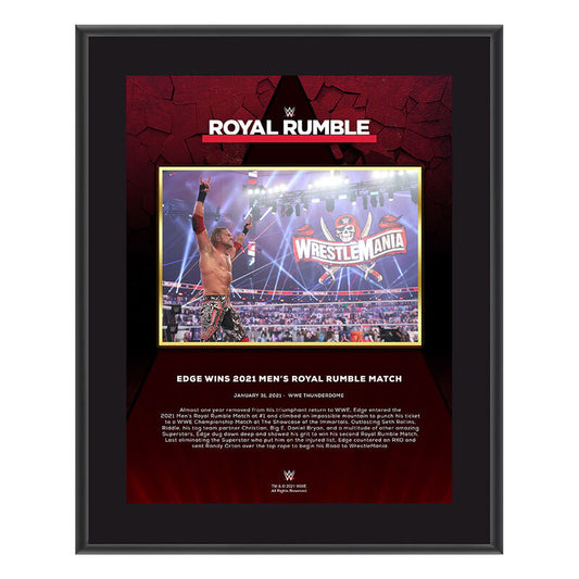 Edge Royal Rumble 2021 10 x 13 Commemorative Plaque