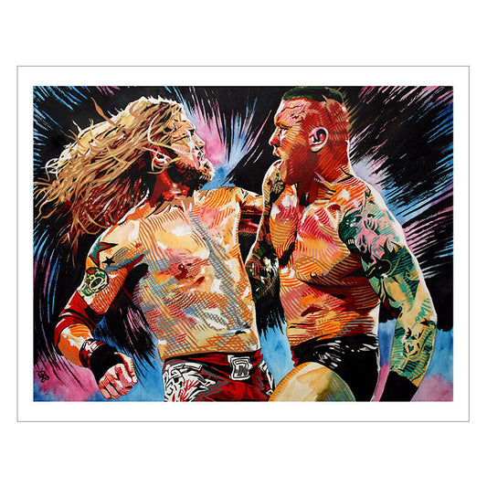 Edge vs. Randy Orton 11 x 14 Rob Schamberger Art Print