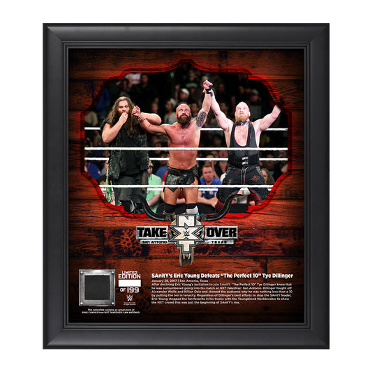 Eric Young NXT TakeOver San Antonio 15 x 17 Framed Plaque w Ring Canvas Pwcatalog