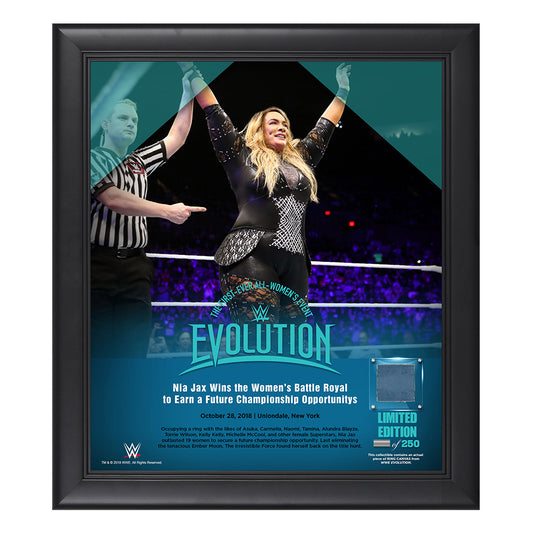Evolution 2018 Nia Jax 15 x 17 Framed Plaque w Ring Canvas