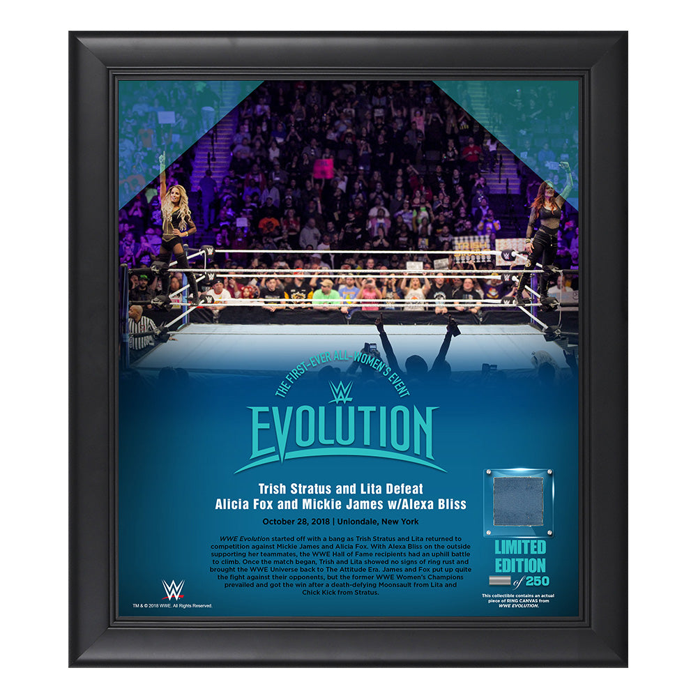 Evolution 2018 Trish & Lita 15 x 17 Framed Plaque w Ring Canvas