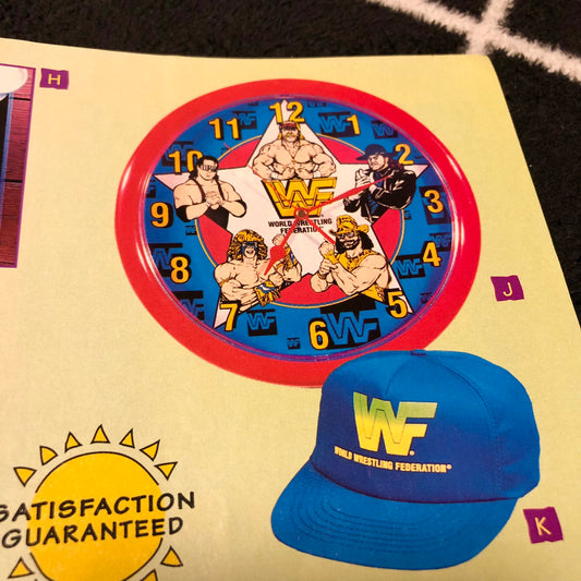 WWF wall clock 90`s Hulk Hogan, Bret Hart, Ultimate Warrior, Macho Man, Undertaker