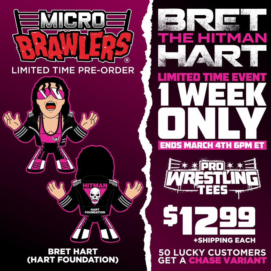 Pro Wrestling Tees Micro Brawlers Limited Edition Bret Hart [Hart Foundation] Action & Toy Figures PWcatalog