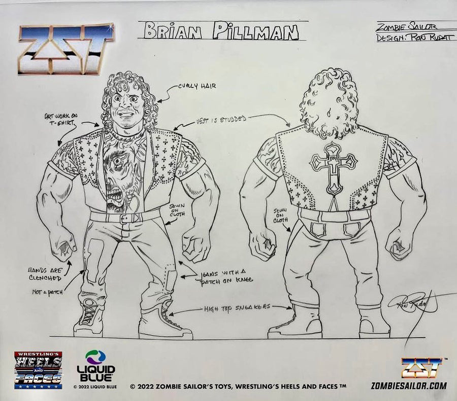 Zombie Sailor's Toys Wrestling's Heels & Faces Brian Pillman Action & Toy Figures PWcatalog