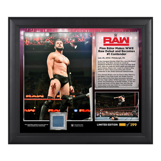 Finn Bálor Raw Debut 2016 15 x 17 Commemorative Framed Plaque w Ring Canvas
