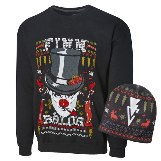 Finn Balor Ugly Holiday Sweatshirt & Beanie Package