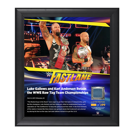 Gallows & Anderson FastLane 2017 15 x 17 Framed Plaque w Ring Canvas Pwcatalog