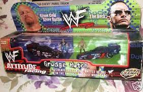WWF Road Champs toy cars Grudge Match Steve Austin The Rock