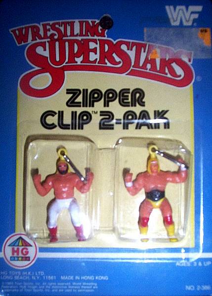 Wrestling Superstars Hulk Hogan Big John Studd Zipper Clip 2-Pak