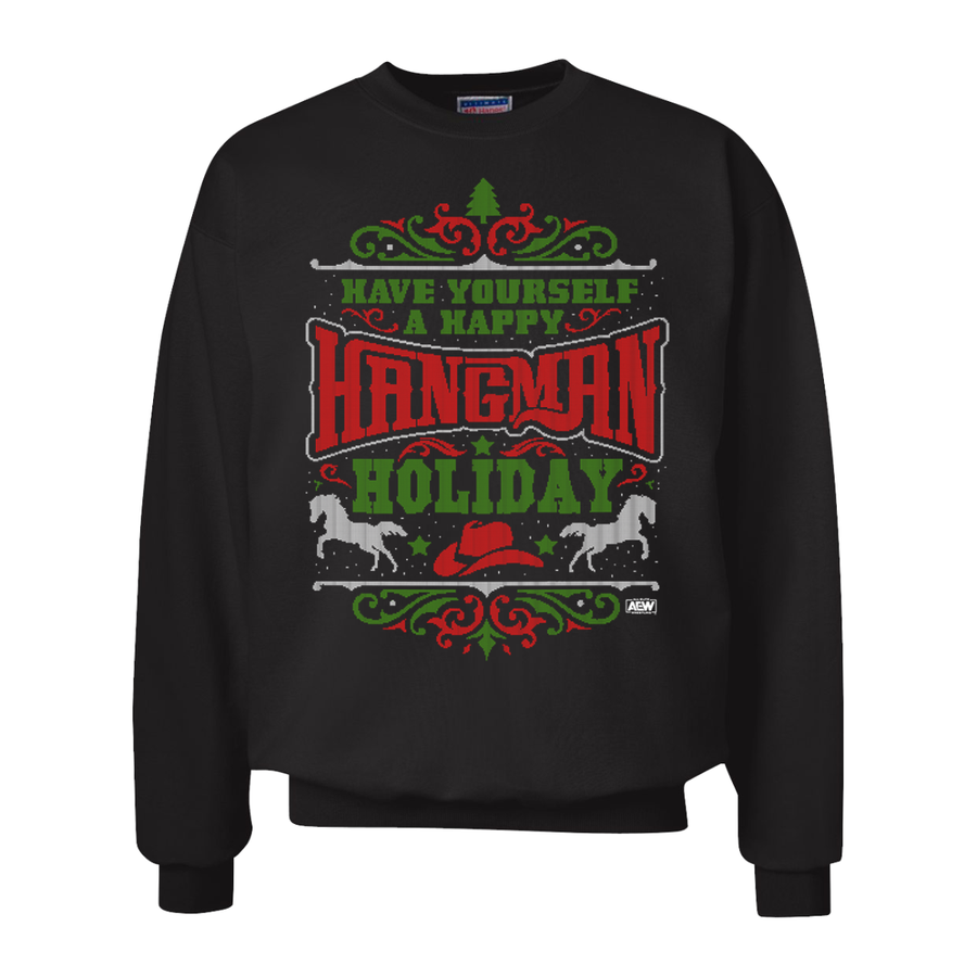Hangman Adam Page A Happy Hangman Holiday Sweatshirt Pwcatalog