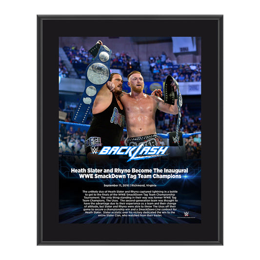 Heath Slater and Rhyno Backlash 2016 10 x 13 Photo Plaque