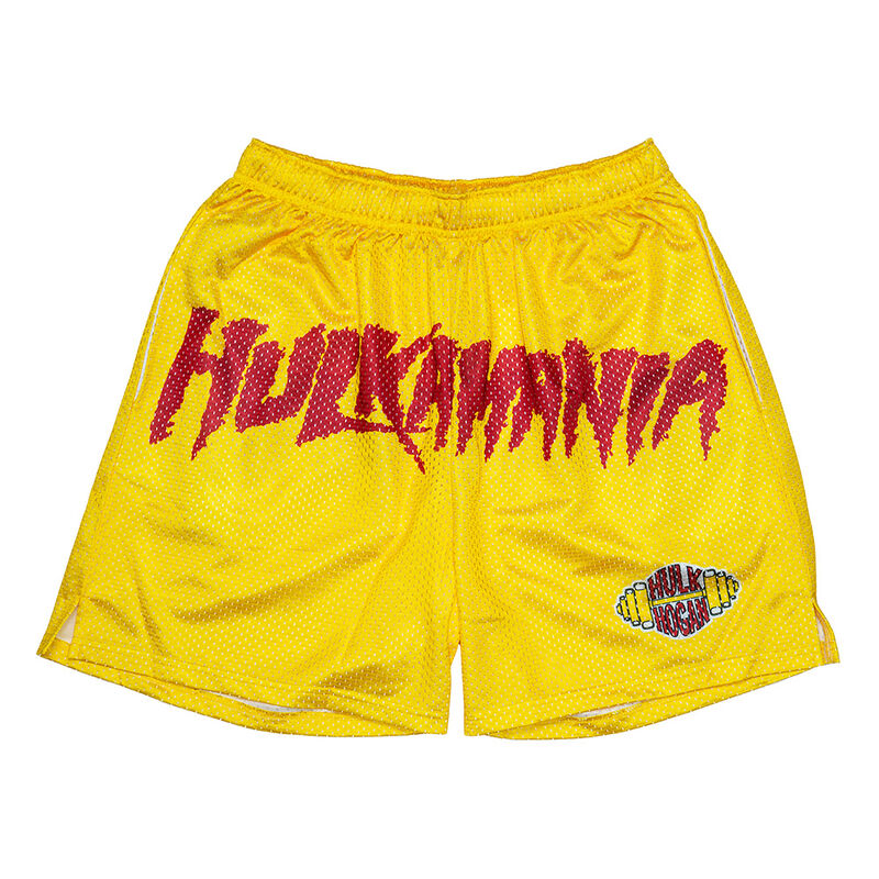 Hulk Hogan Hulkamania Yellow Chalk Line Shorts Pwcatalog