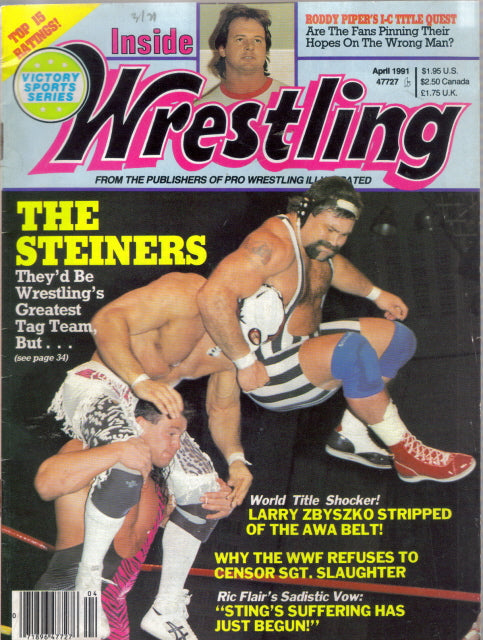 Inside Wrestling April 1991 Magazine PWcatalog