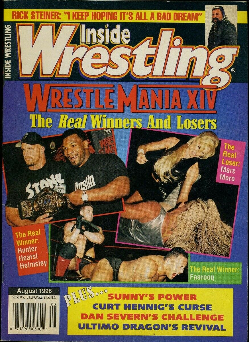 Inside Wrestling August 1998 Magazine PWcatalog